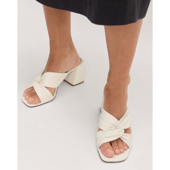 Everlane The Day Twist Heel in White Size 9.5 Summer - Picture 1 of 13
